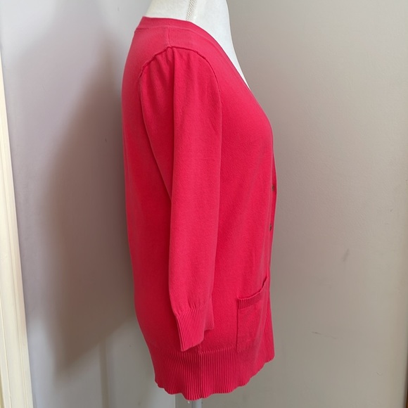 Mossimo Supply Co. Women Button Down Sweater/Cardigan with Front Pockets, Pink - Picture 4 of 13